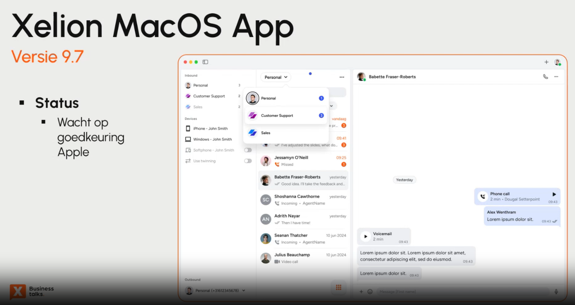 Nieuwe features in Xelion 9.7
